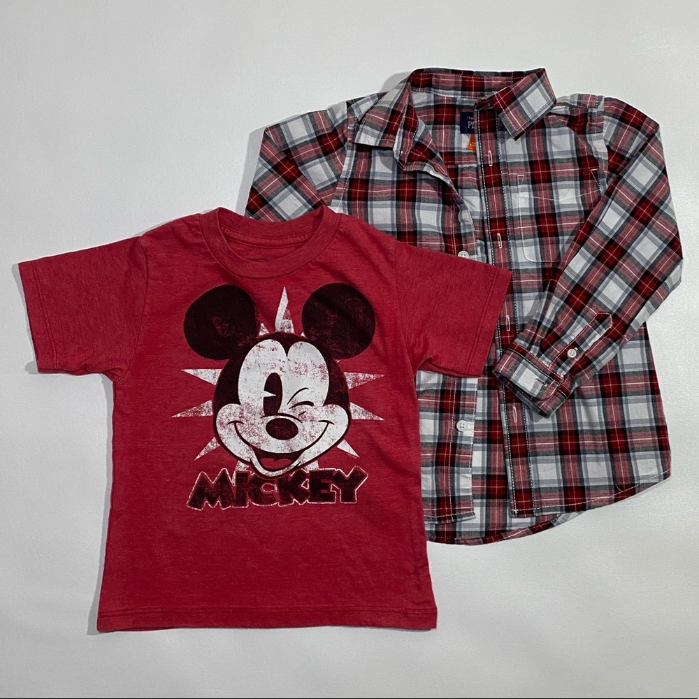 Mickey Mouse T-shirt with Button down for layering